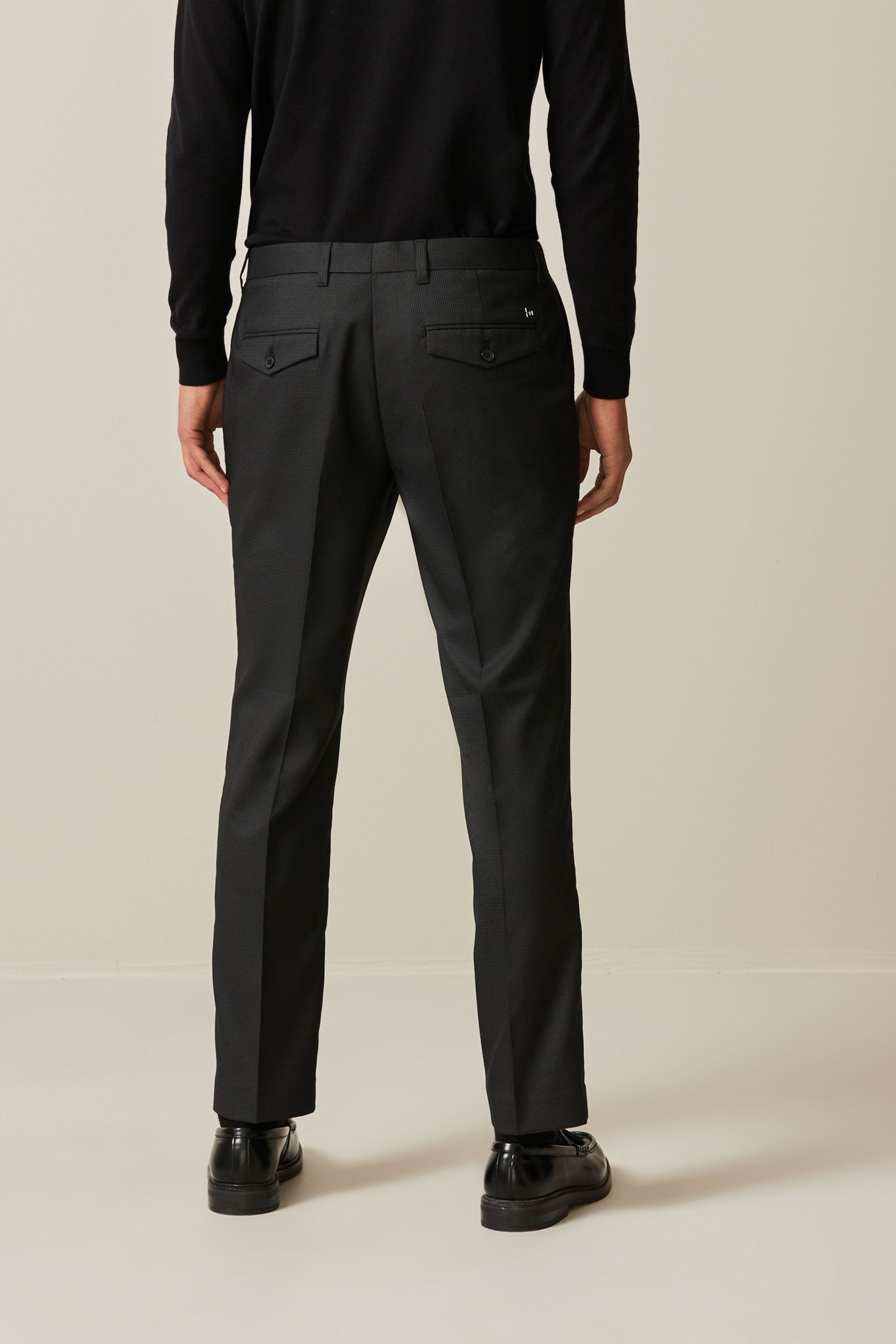 Black Slim Textured Smart Trousers - Image 11 of 11