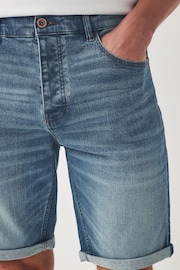 Blue Slim Fit Stretch Denim Shorts - Image 4 of 9