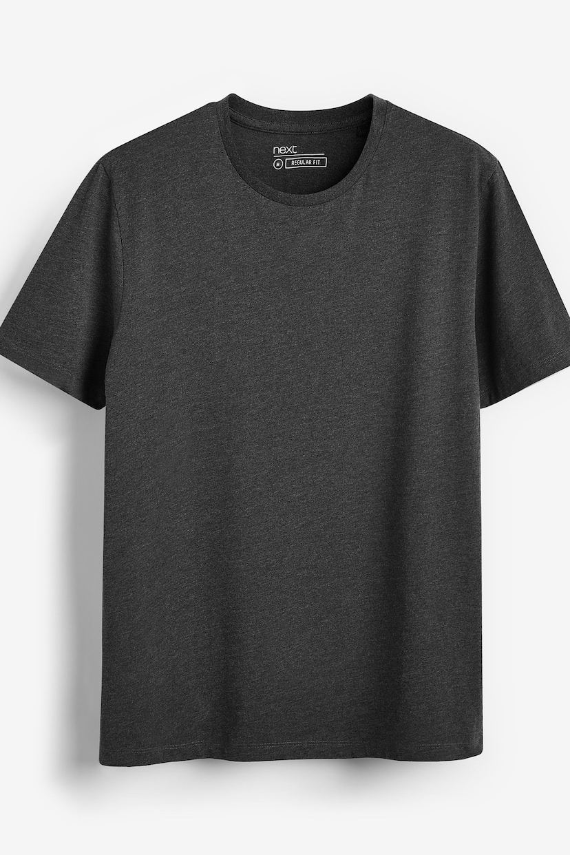 Grey Charcoal Marl Slim Fit Essential Crew Neck T-Shirt - Image 5 of 5