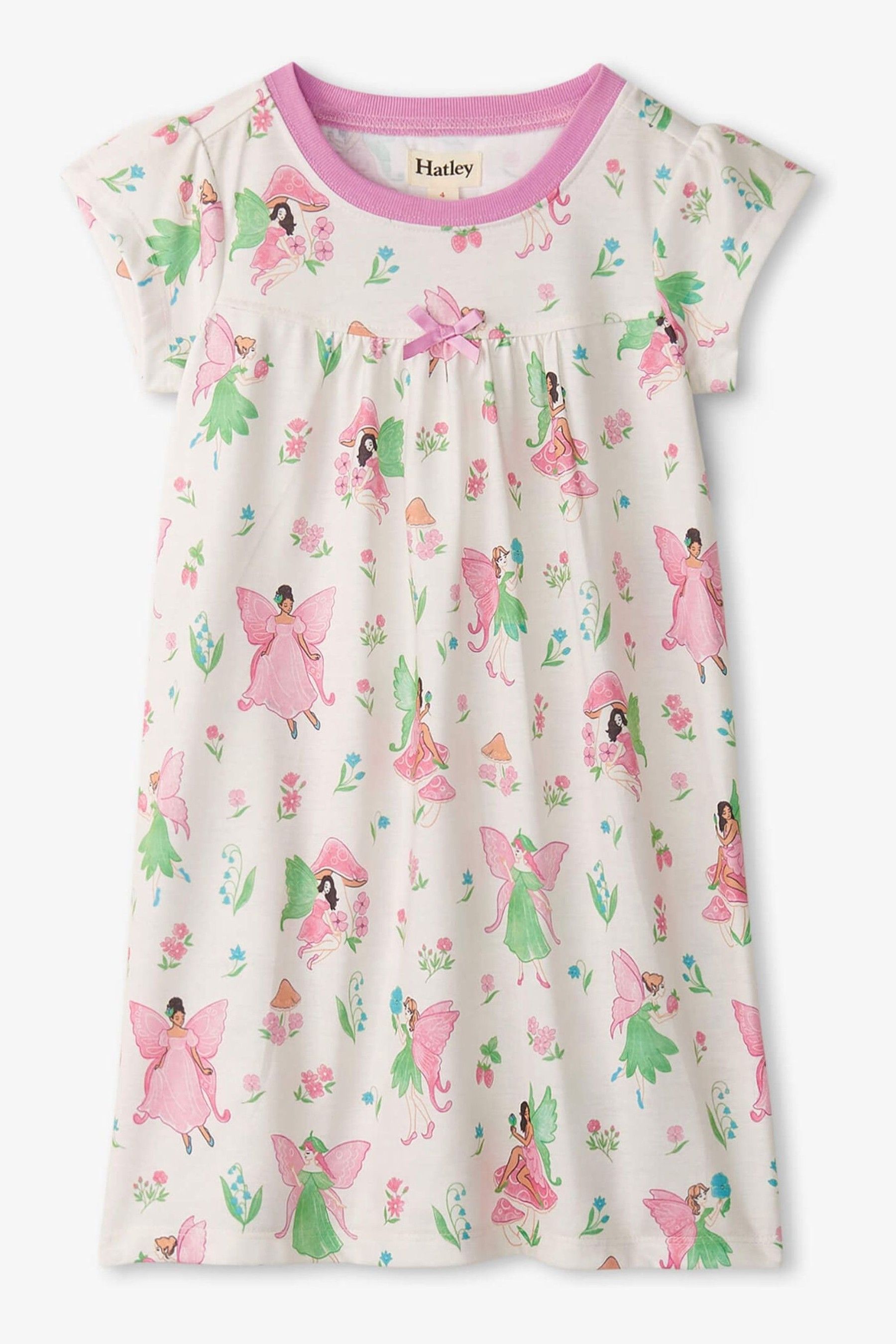 Buy Hatley Forest Fairies Short Sleeve White Nightdress from Next Luxembourg