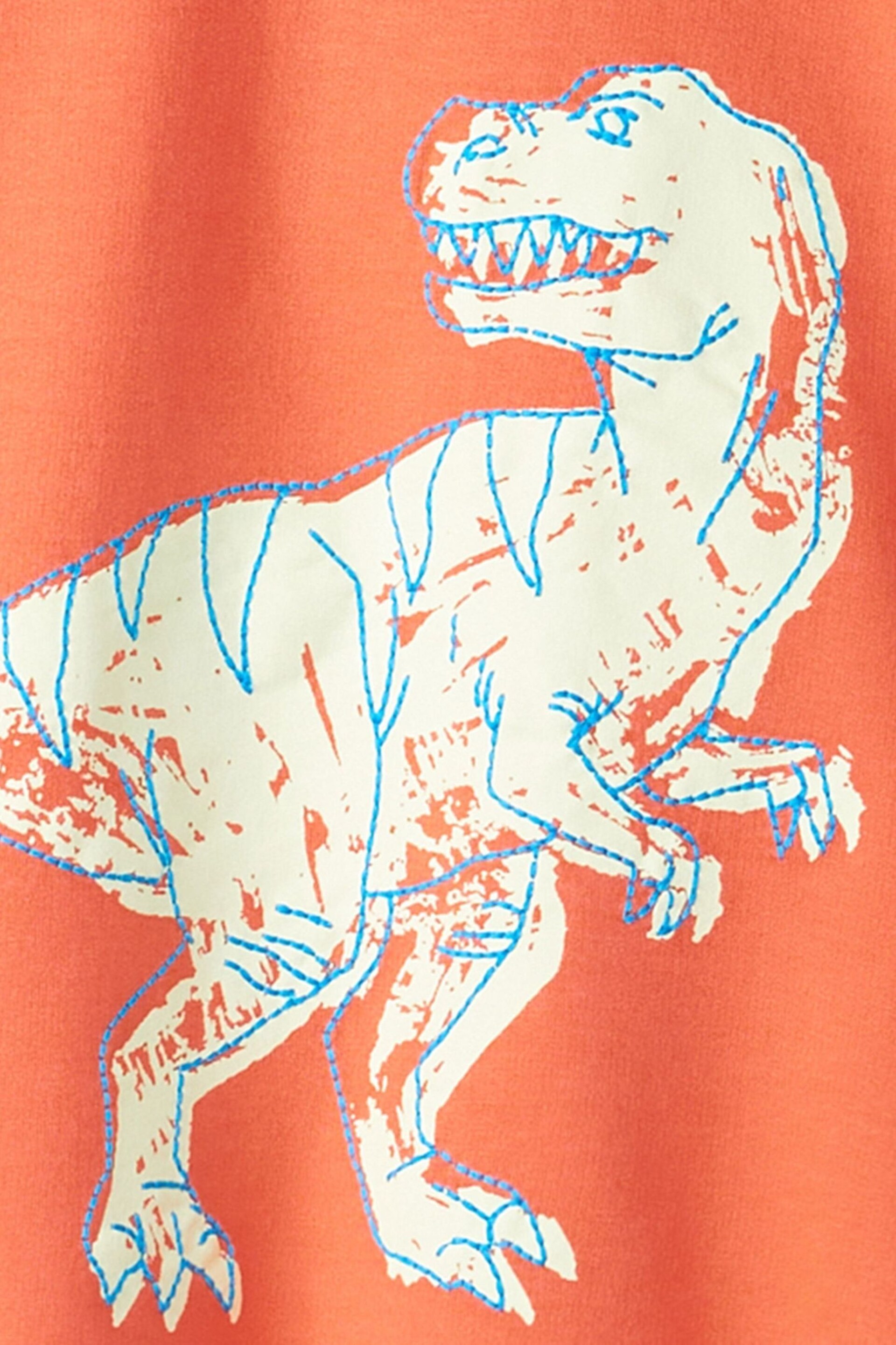 Hatley Orange Dinosaur Glow T-Shirt - Image 4 of 6