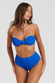 South Beach Blue Wave Crinkle Bandeau Bikini Set - Image 3 of 4