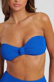 South Beach Blue Wave Crinkle Bandeau Bikini Set - Image 4 of 4