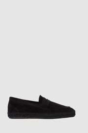 Reiss Black Espadrille Suede Summer Shoes - Image 1 of 5