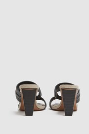 Reiss Black Ruby Leather Strap Heeled Mules - Image 4 of 5