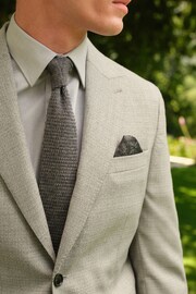 Light Grey Slim Fit Signature Marzotto Wool Textured Suit: Jacket - Image 3 of 8