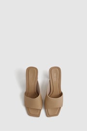 Reiss Nude Heather Leather Block Heel Mules - Image 3 of 5