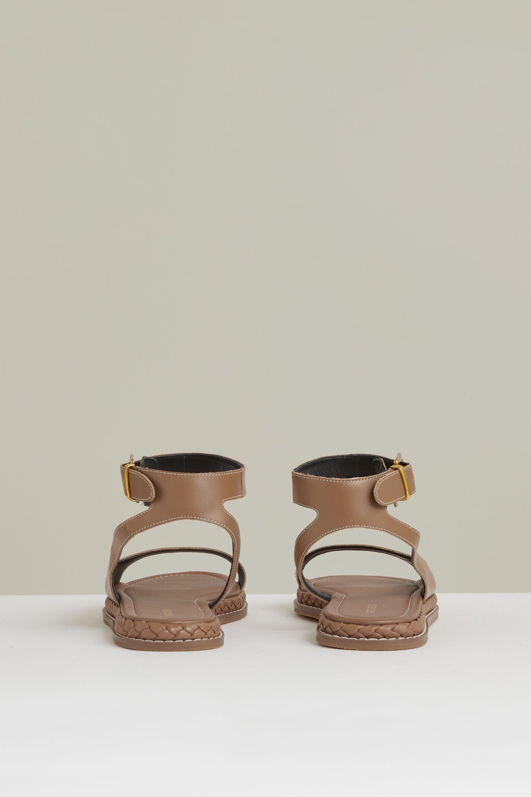 Buy Reiss Tan Gabi Leather Plait Detail Sandals from the Next UK online shop