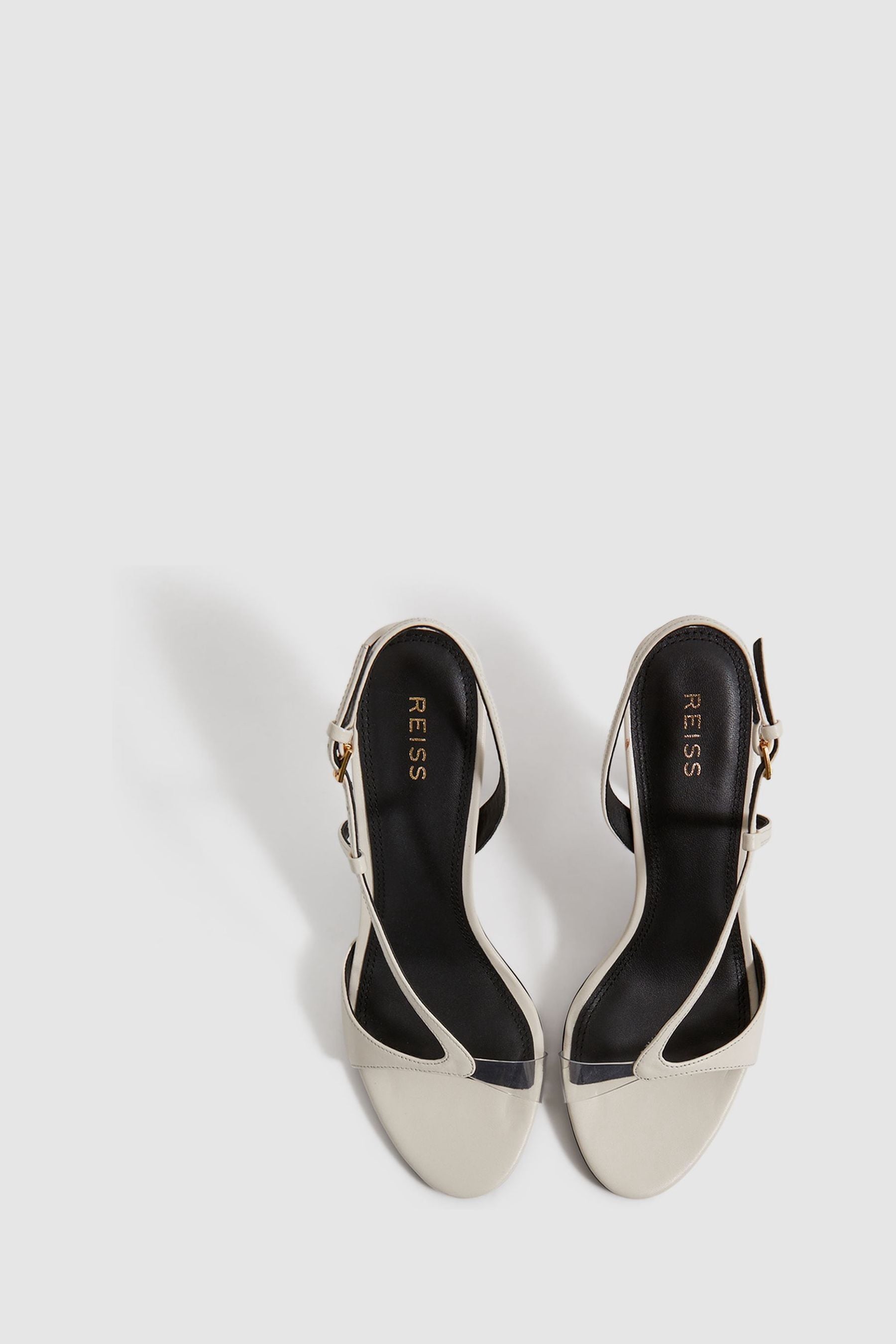 Buy Reiss White Joy Leather Clear Strap Block Heels from Next Canada