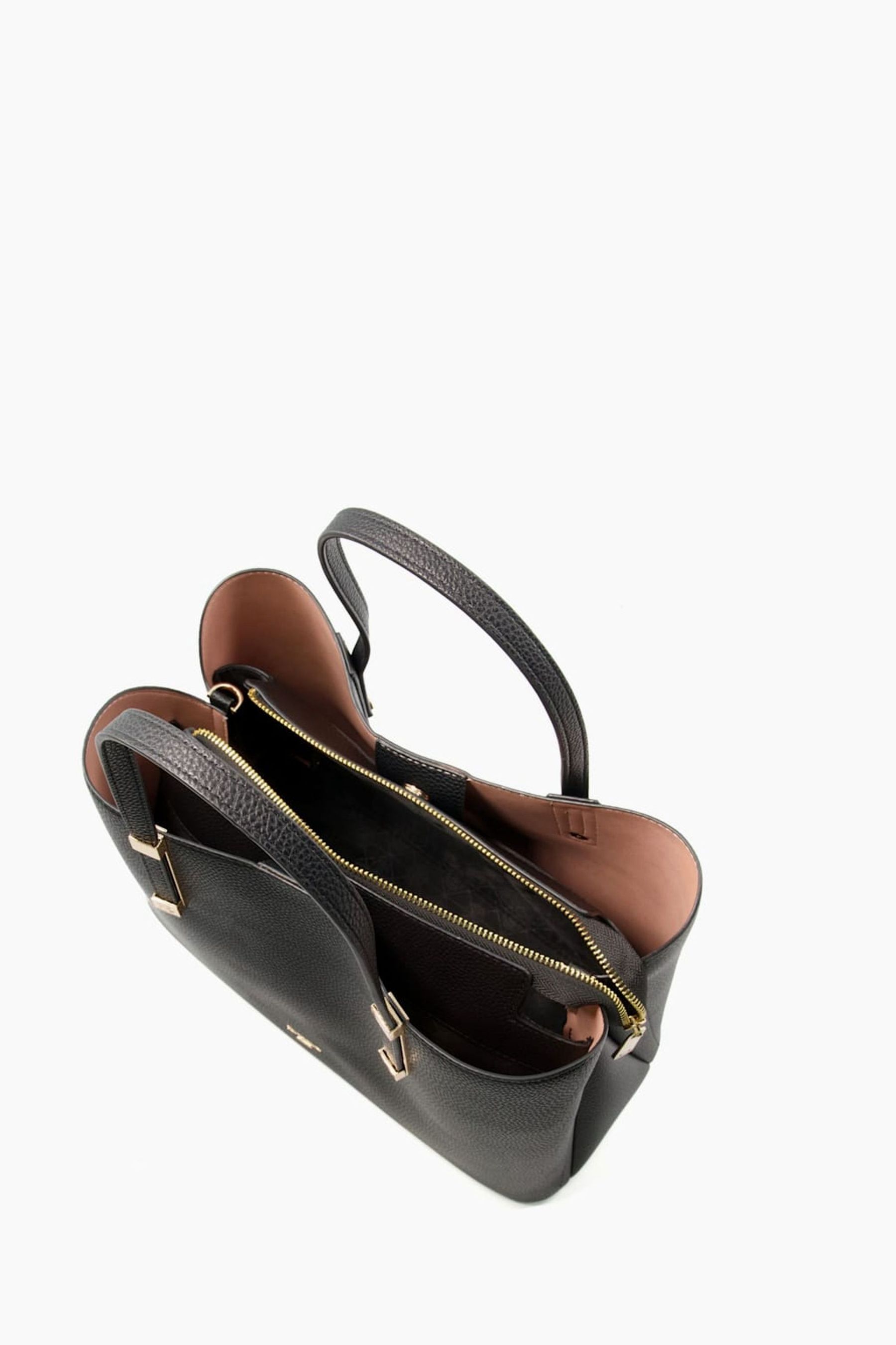 Dune London Dorrie Black Synthetic Logo Hardware Tote Bag