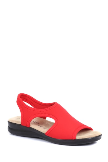 Pavers Red Ladies Stretch Sandals