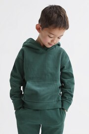 Reiss Midnight Green Alexander Junior Oversized Cotton Jersey Hoodie - Image 1 of 7