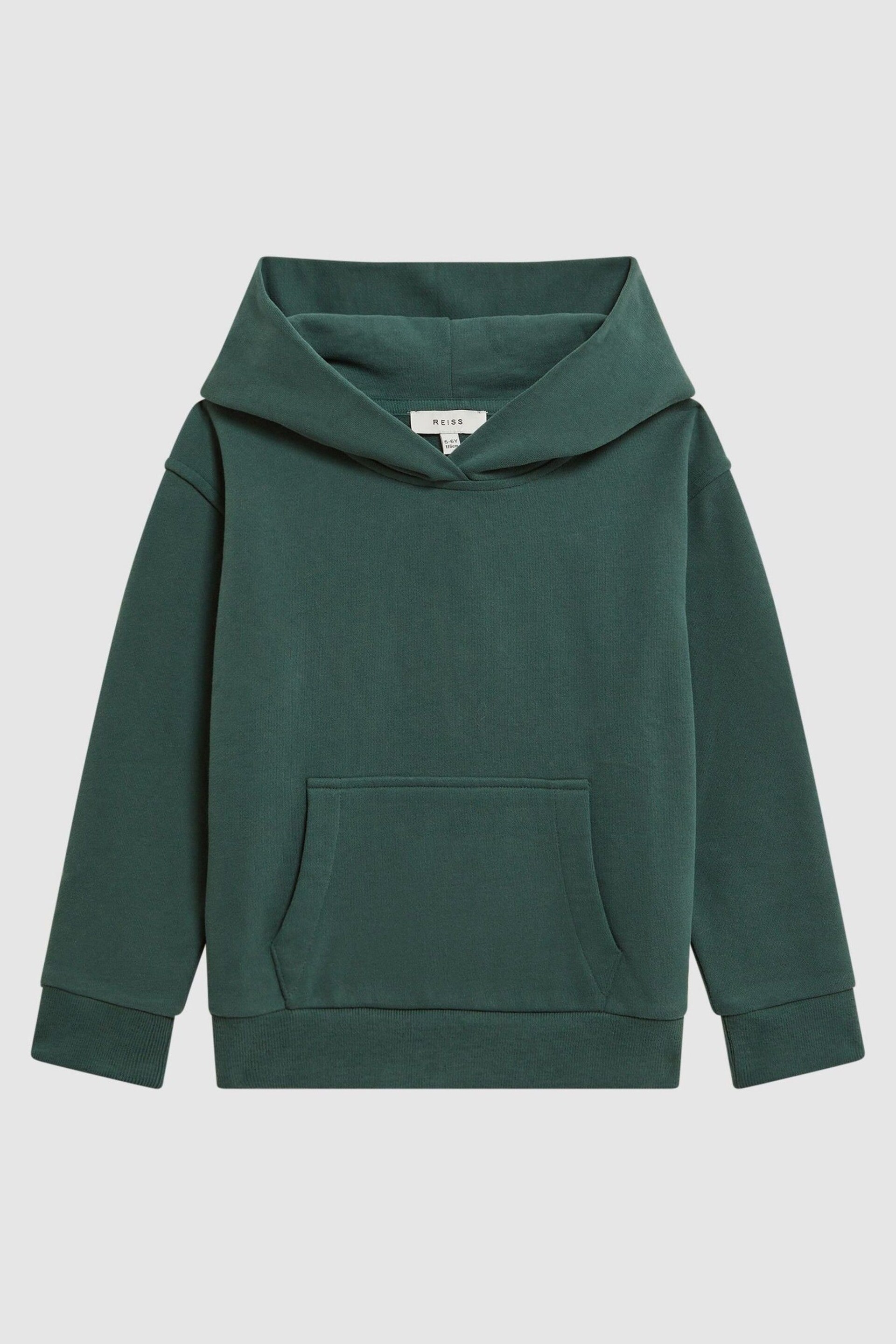 Reiss Midnight Green Alexander Junior Oversized Cotton Jersey Hoodie - Image 2 of 7