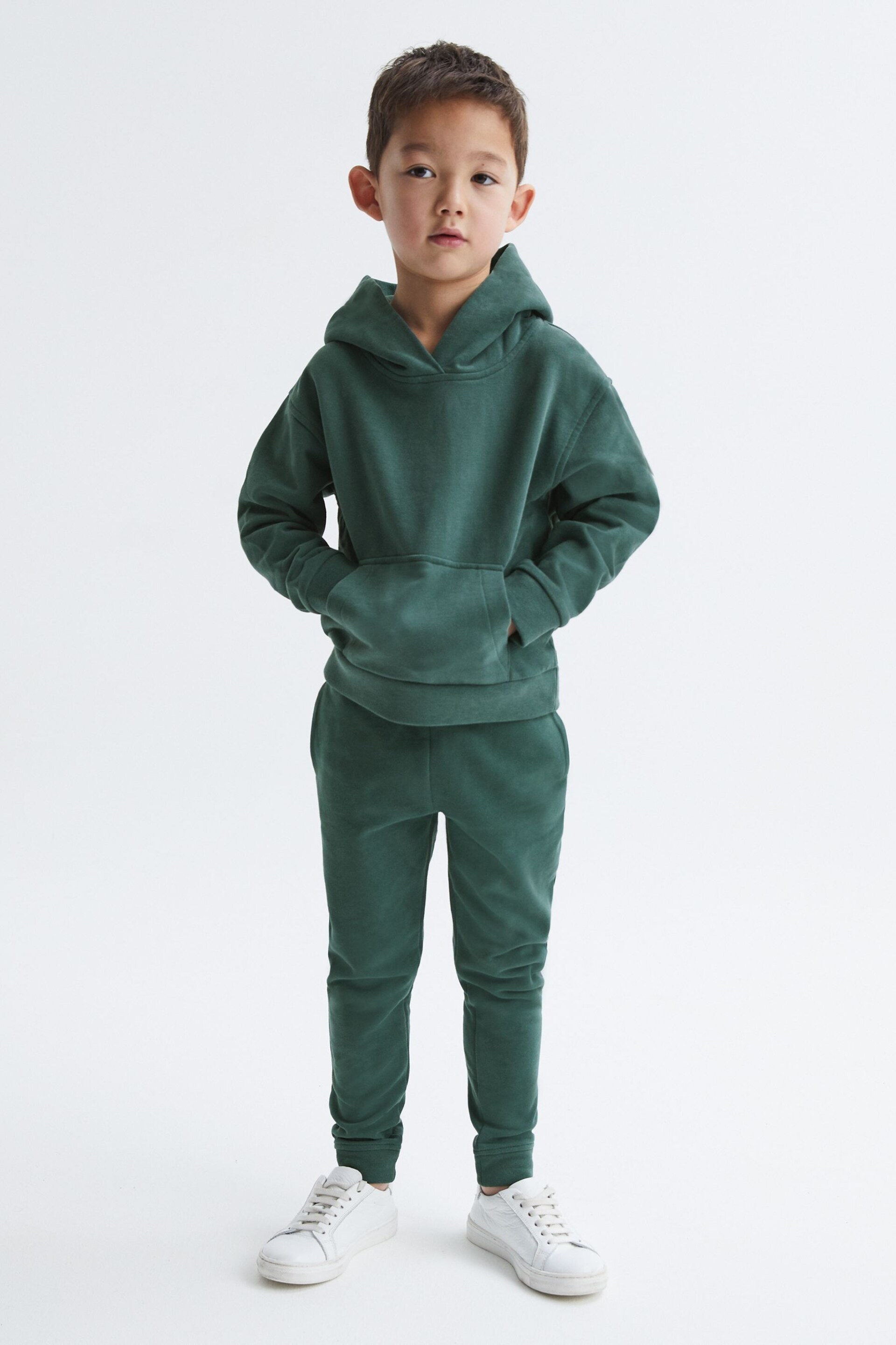 Reiss Midnight Green Alexander Junior Oversized Cotton Jersey Hoodie - Image 3 of 7