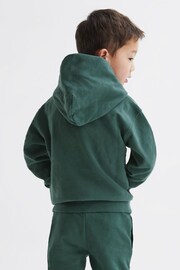 Reiss Midnight Green Alexander Junior Oversized Cotton Jersey Hoodie - Image 5 of 7