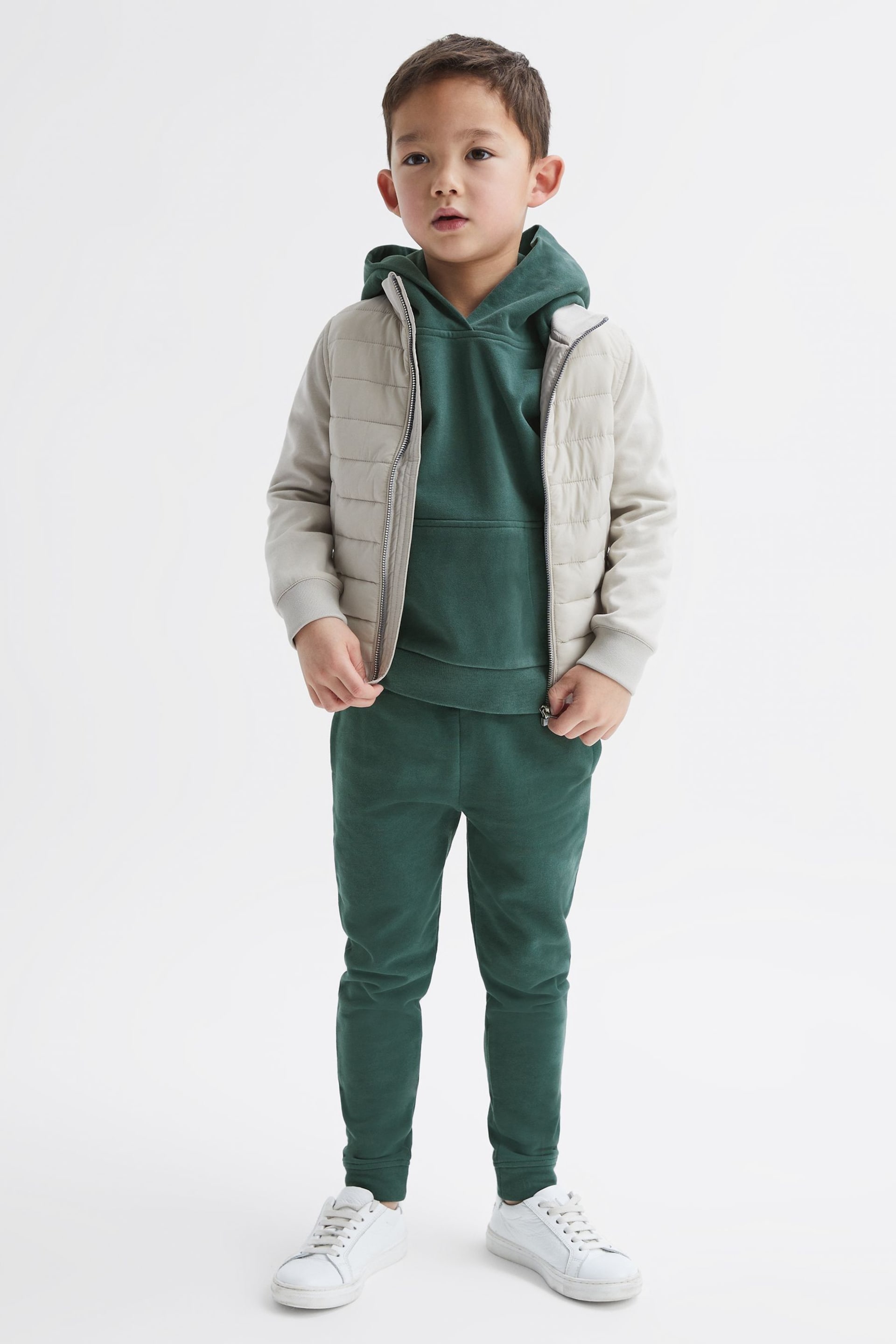 Reiss Midnight Green Alexander Junior Oversized Cotton Jersey Hoodie - Image 6 of 7