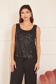 Yumi Black Sequin Vest - Image 1 of 4