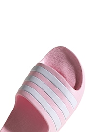 adidas Pink Adilette Youth Kids Sliders - Image 3 of 10