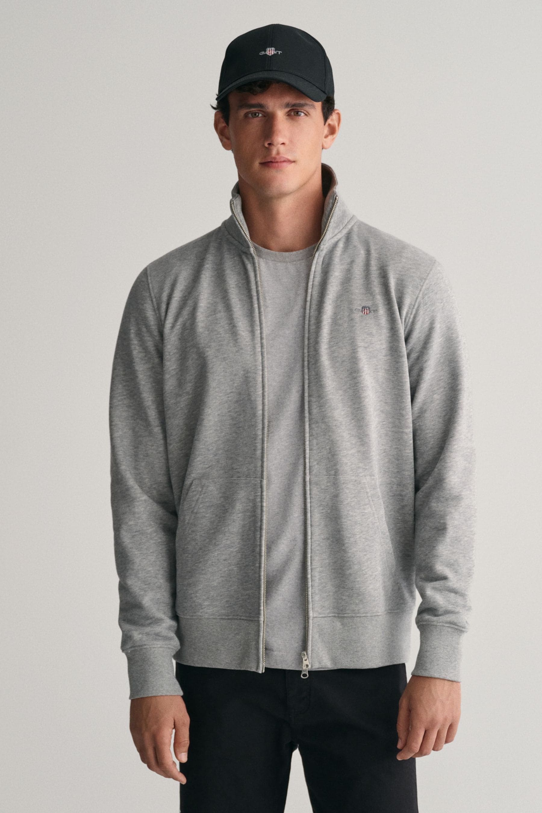 GANT Men s Grey Shield Full Zip Sweatshirt