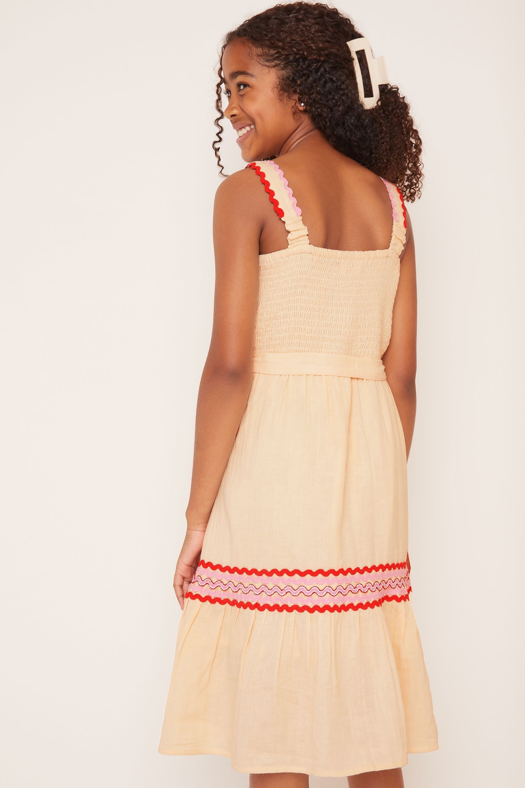Lipsy Cream Tiered Ric Rac Dress 5 16yrs