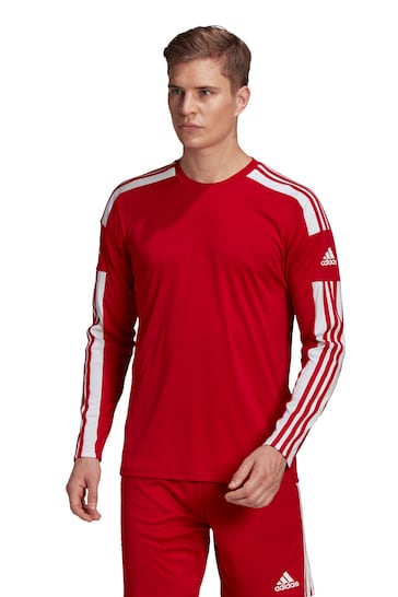 adidas Red Football Squadra Long Sleeve T-Shirt