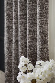 Grey Distressed Texture Eyelet Lined Curtains - Image 3 of 5