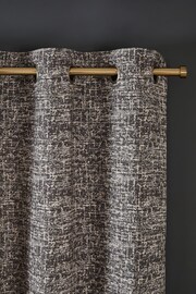 Grey Distressed Texture Eyelet Lined Curtains - Image 4 of 5