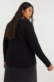 Simply Be Black Cut-Out Ribbed Top - Image 2 of 3