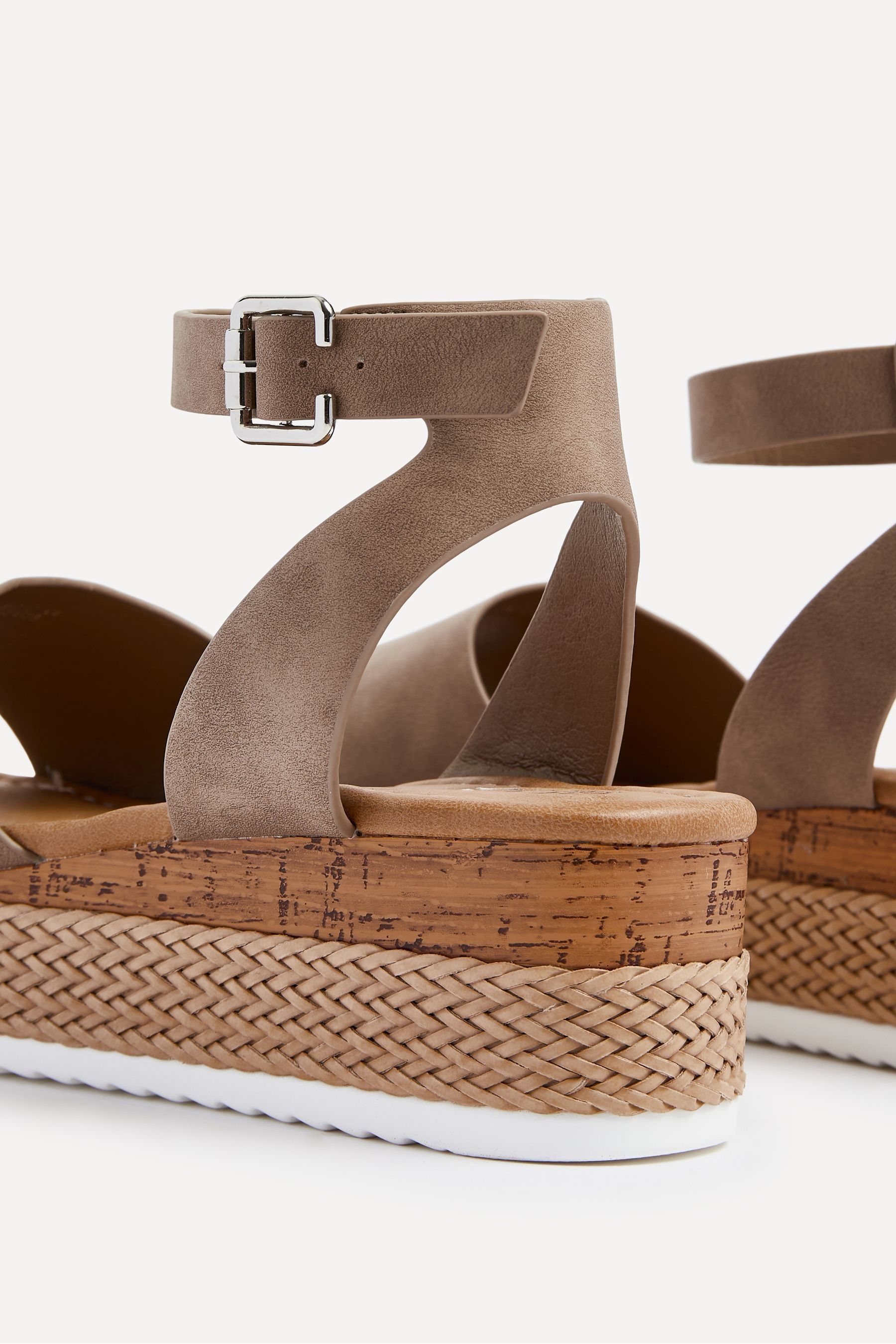 Buy Linzi Nude Wide Fit Shore Wedges With Cork Detail And Ankle Strap from Next Canada