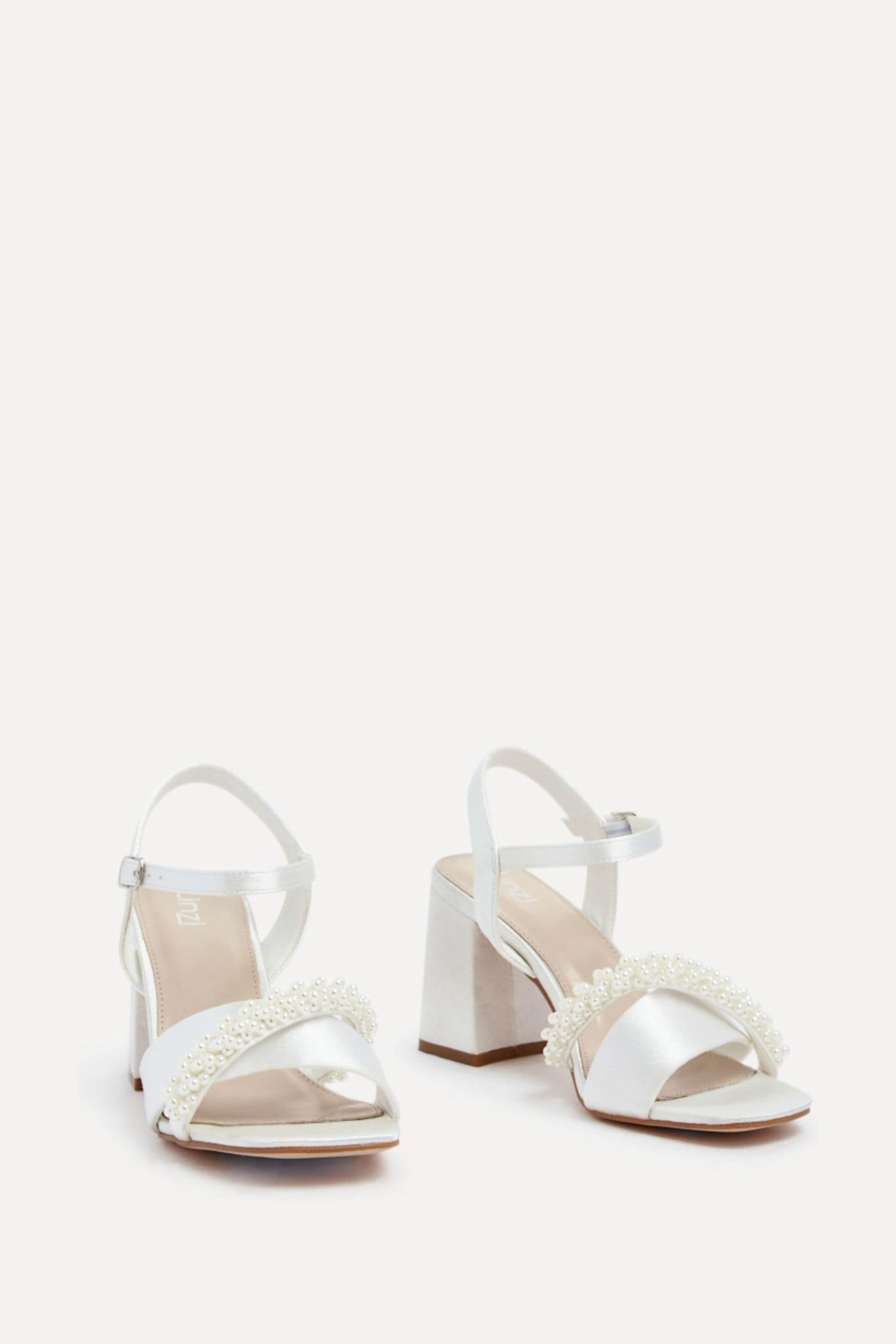 Laurel pearl low block heel sandals top