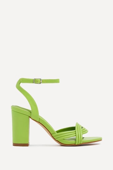 Linzi Green Regina Block Heeled Sandals With Intertwined Front Straps