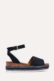 Linzi Black Wide Fit Arizona Espadrille Flatform Shoes With Plaited Sole - Image 2 of 5