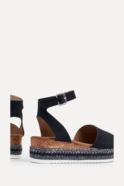 Linzi Black Wide Fit Arizona Espadrille Flatform Shoes With Plaited Sole - Image 5 of 5
