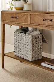 Grey Plastic Wicker Storage Basket - Image 8 of 10