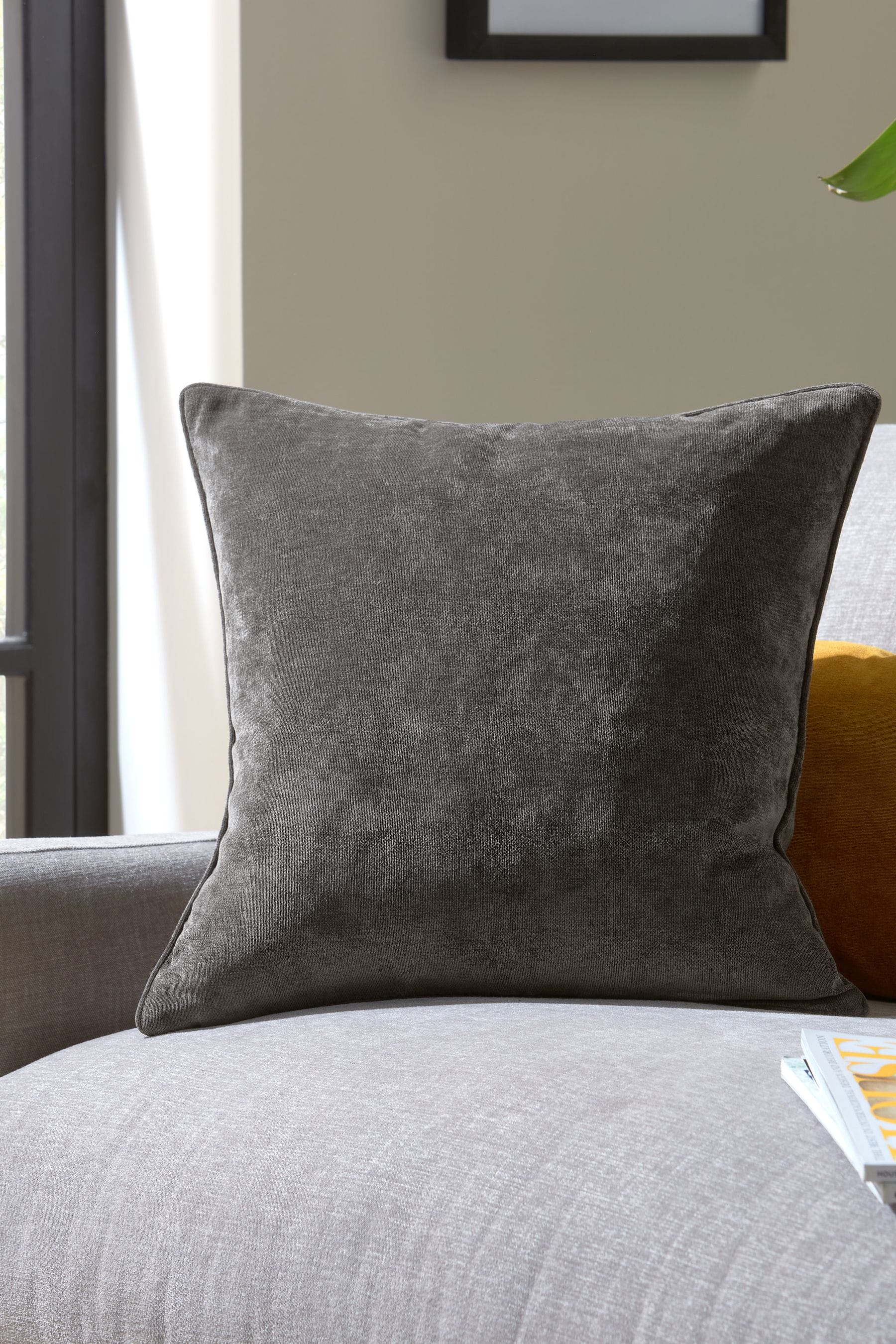 Charcoal Grey 45 x 45cm Soft Velour Cushion