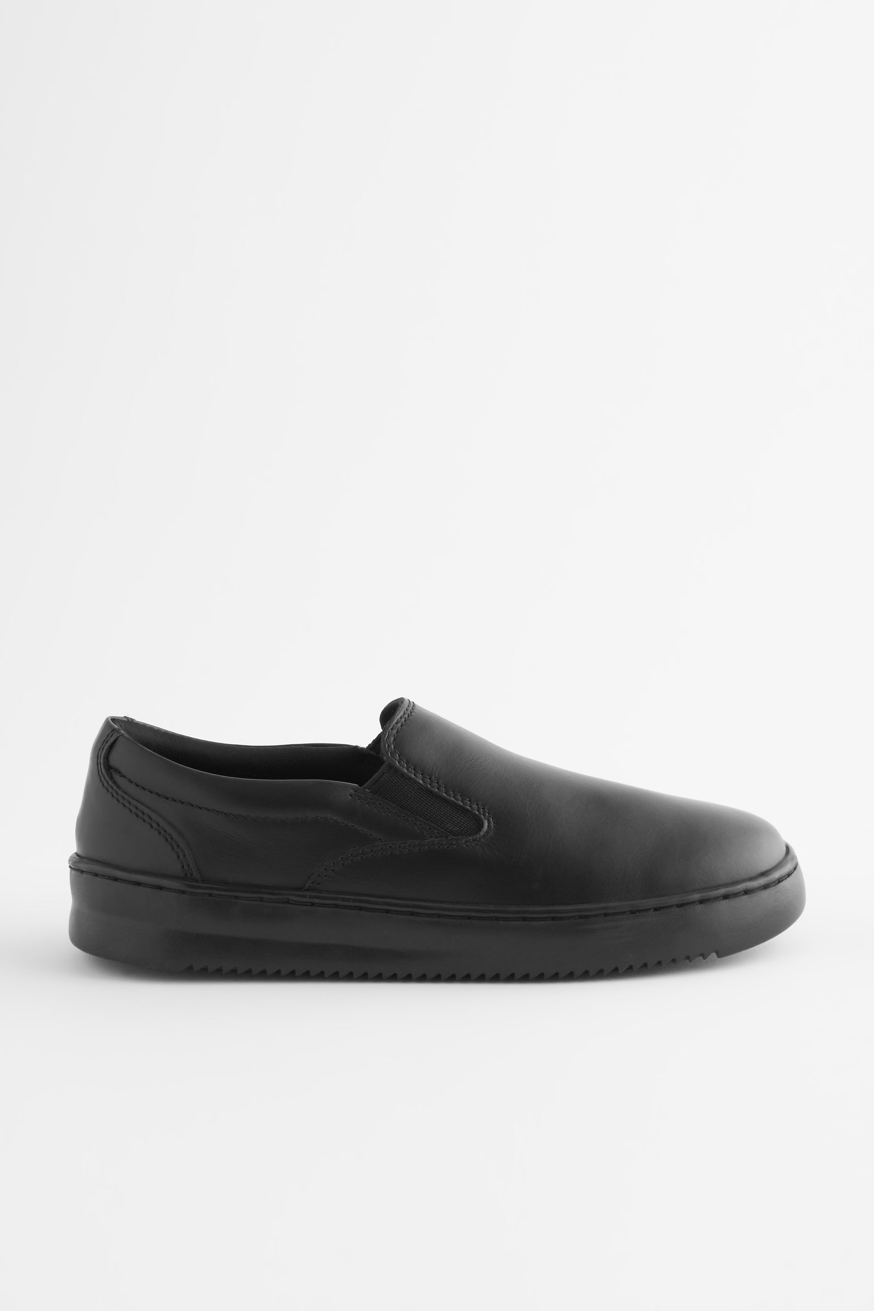 Buy Black Leather Slip On School Shoes from Next Poland
