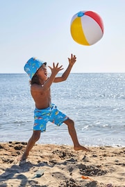 JoJo Maman Bébé Blue Shark No Nappy Swim Shorts - Image 3 of 5