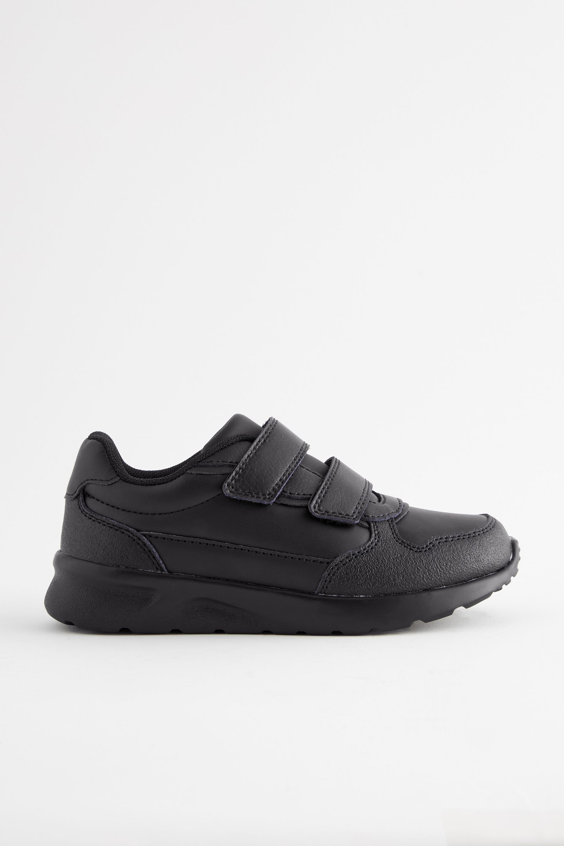 Buy Black Standard Fit F Touch Fastening Leather School Shoes from the Next UK online shop