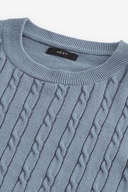 Blue Regular Fine Cable Knitted Jumper - Image 7 of 8