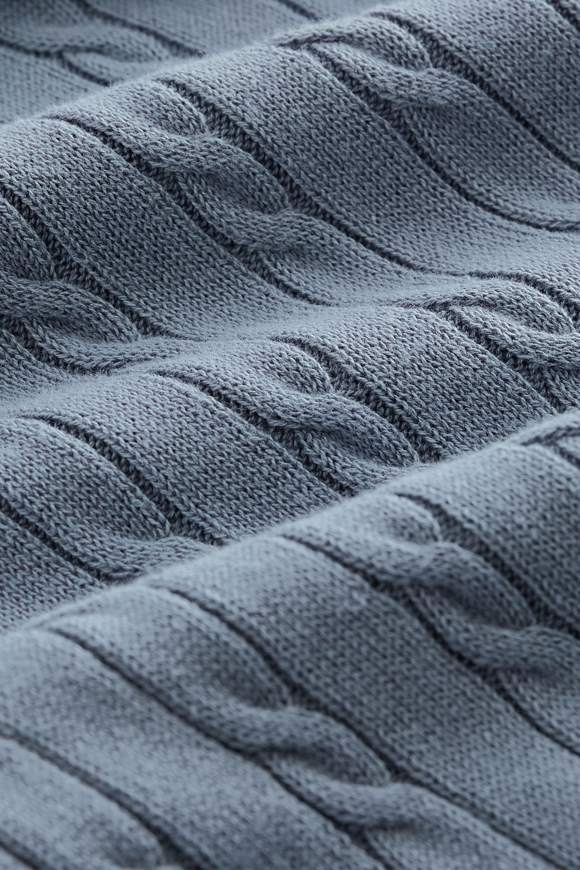 Blue Regular Fine Cable Knitted Jumper - Image 8 of 8