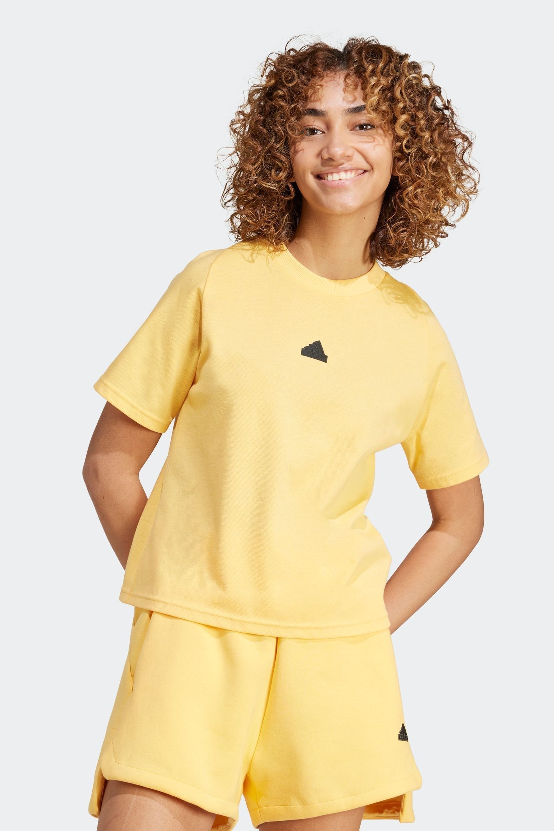 Adidas yellow shorts womens cheap