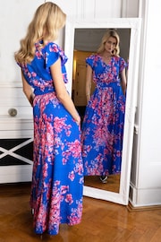 HotSquash Blue Chiffon Wrap Top Maxi Dress - Image 2 of 4