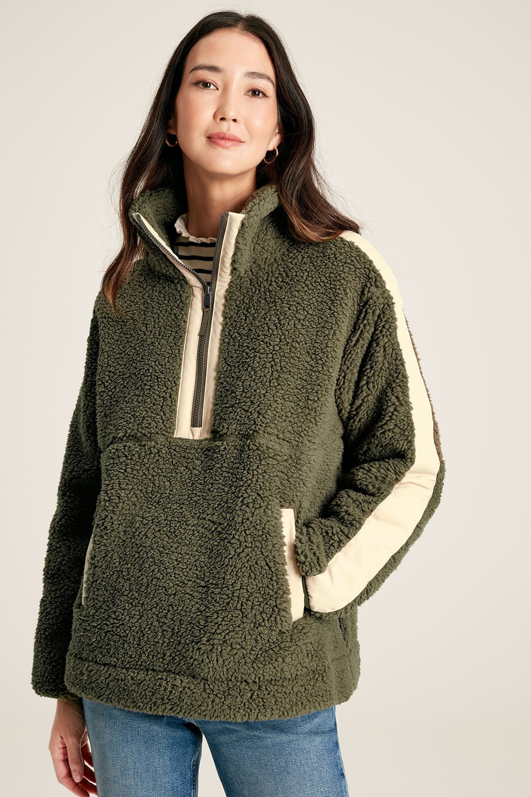 Half zip sale borg hoodie