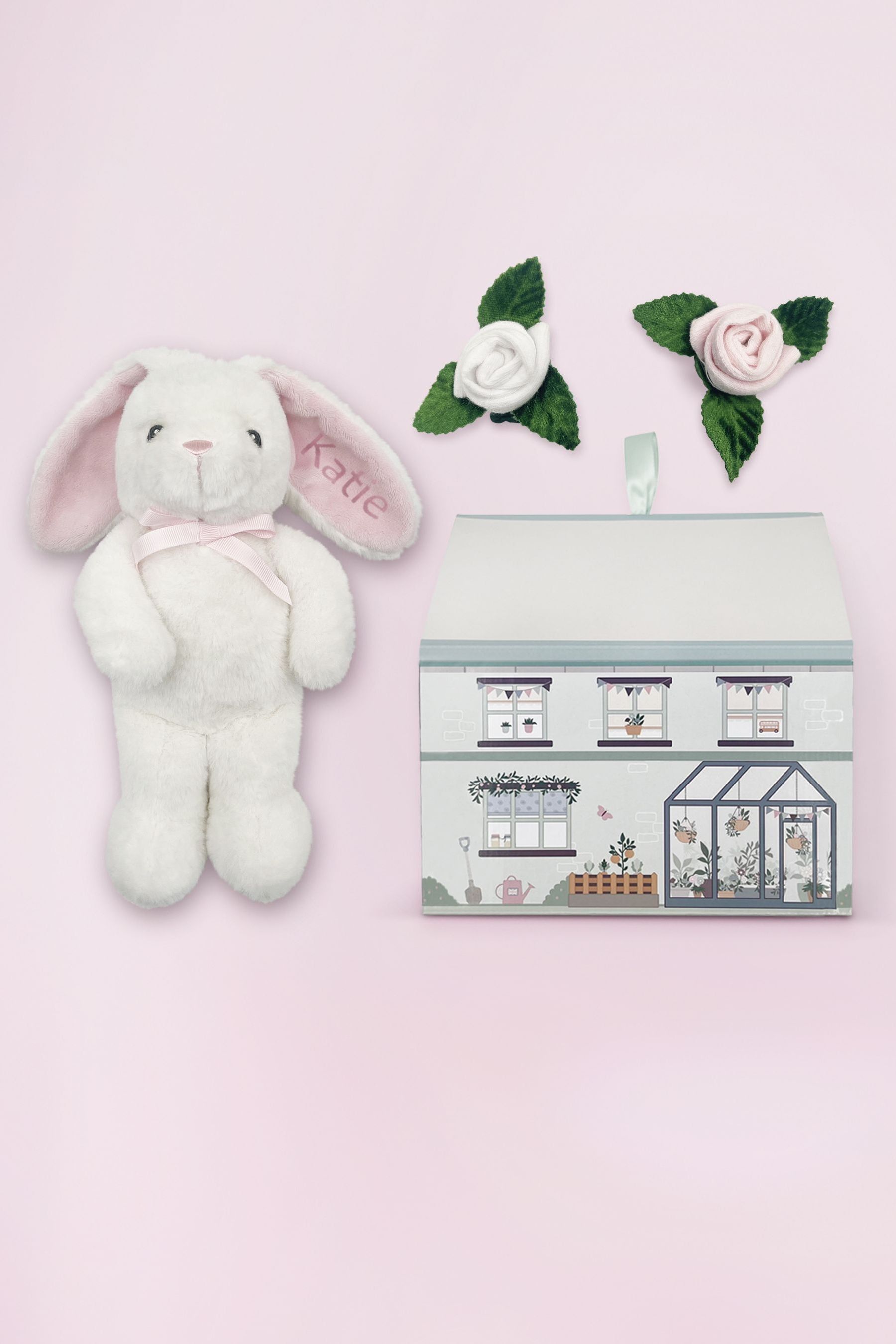 Babyblooms Baby Personalised 100 Cotton Bunny and Buds Gift Set