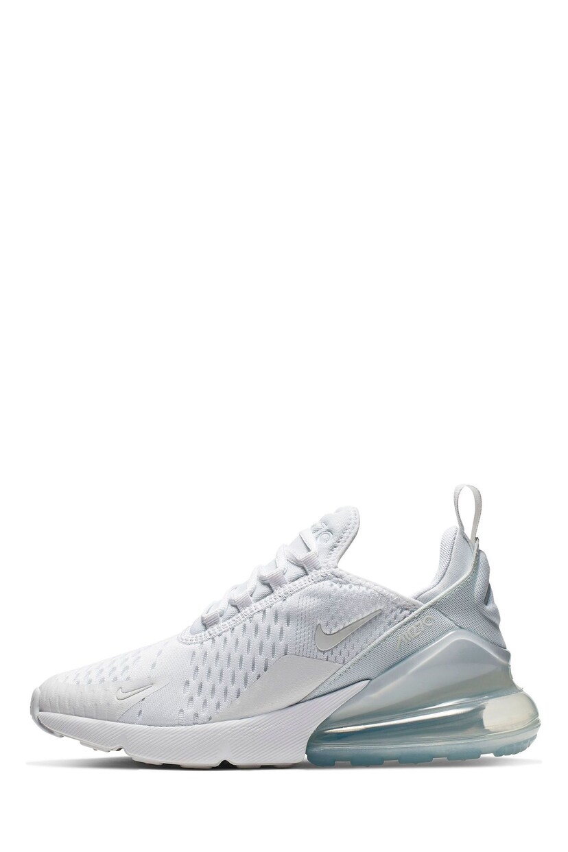 Nike White/Pale Aqua Youth Air Max 270 Trainers - Image 2 of 6