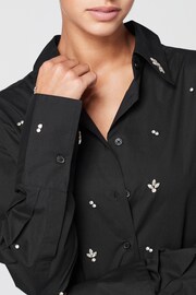 Black Gem Embellished Long Sleeve Shirt - Image 6 of 9