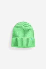 Bright Green Rib Beanie Hat (1-16yrs) - Image 1 of 2