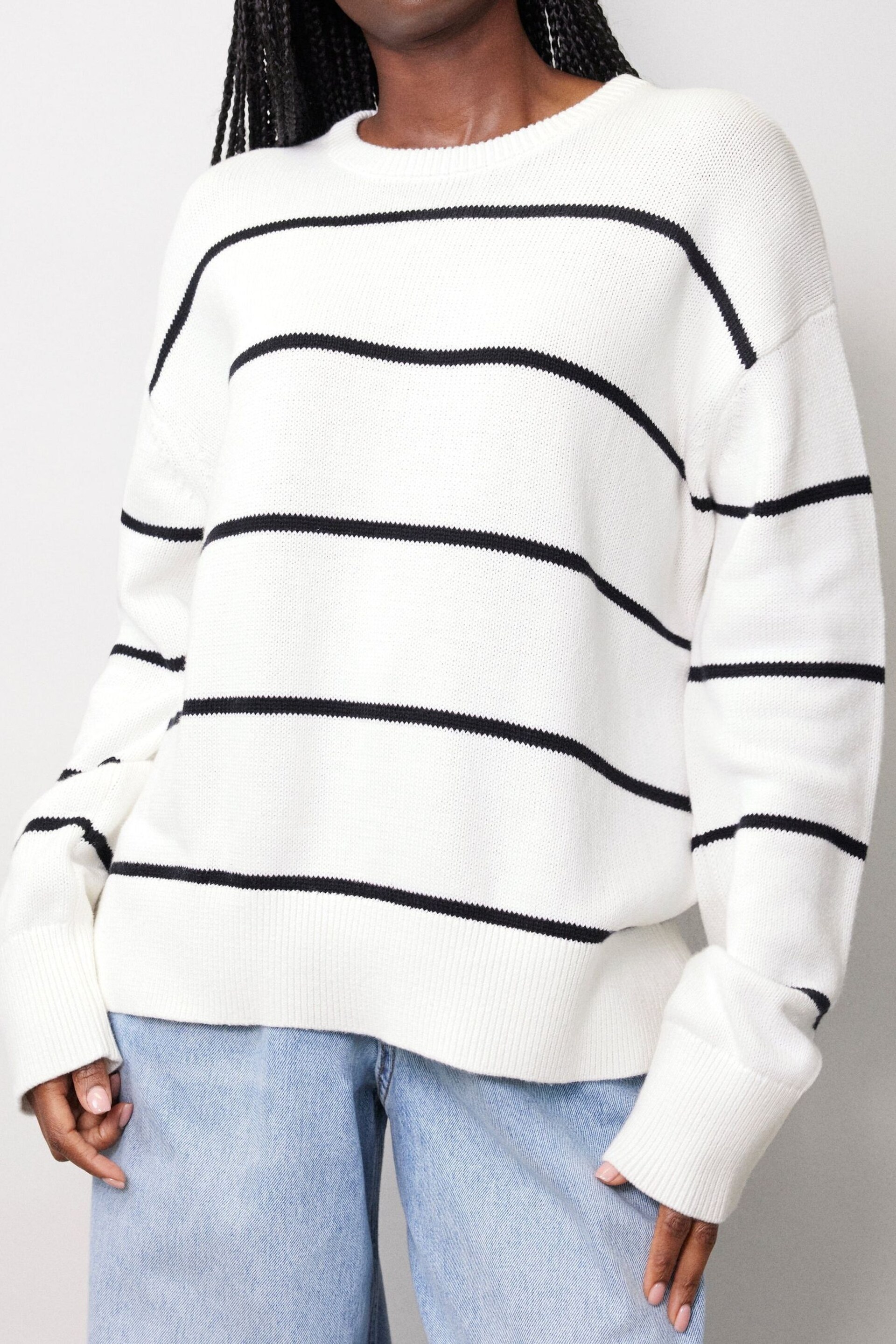 Albaray Cream Stripe Compact Knit Jumper - Image 3 of 4