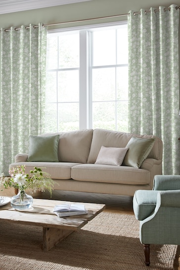 Laura Ashley Hedgerow Green Rye Made to Measure Curtains
