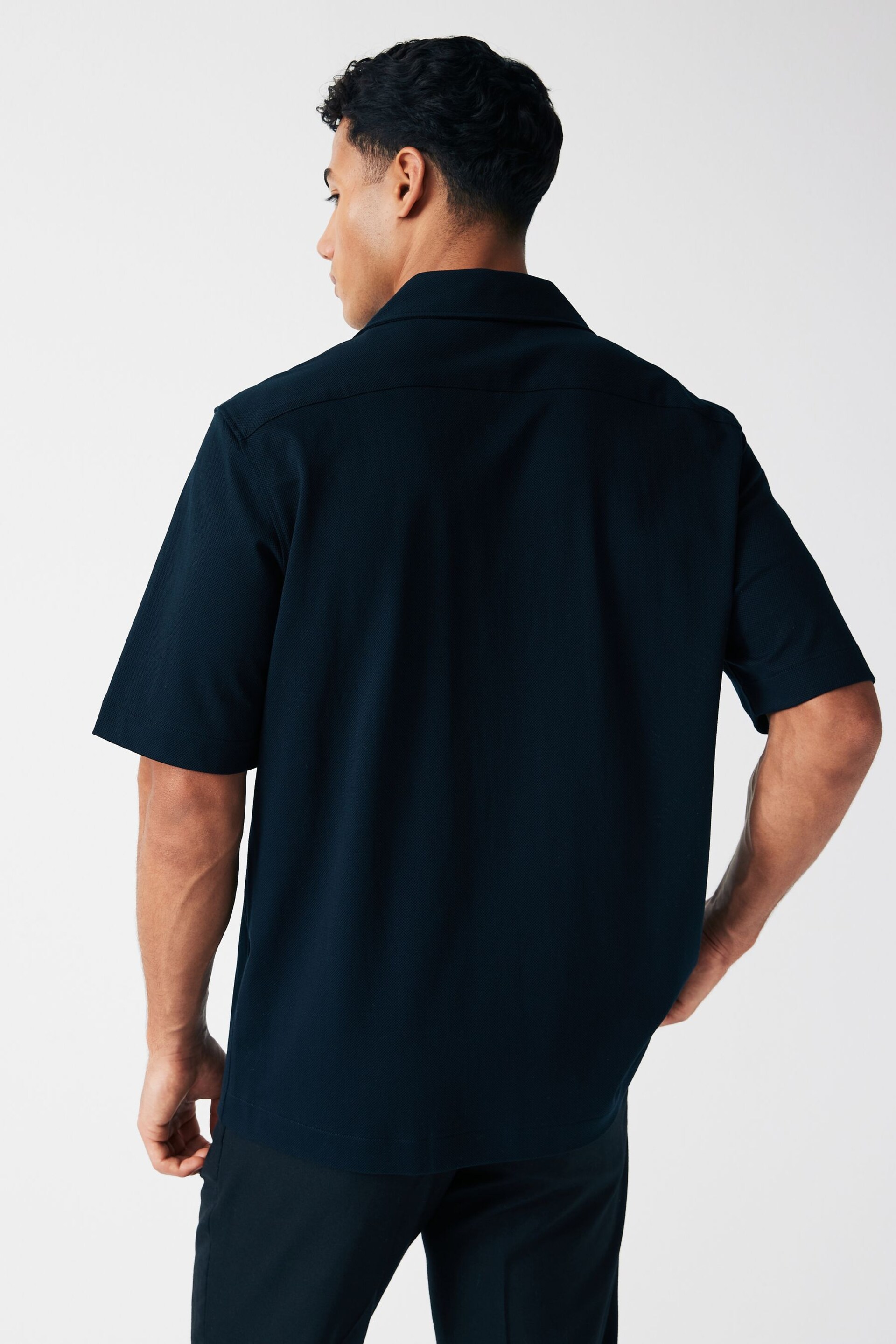 Fred Perry Panel Short Sleeve Resort Black Shirt - Image 3 of 5